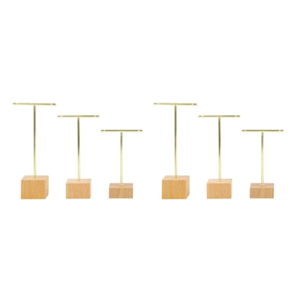 1/2/3 metall smycken T-Shape örhängen Display Rack Stativ Gold 4 x 4 x 14cm 2Set