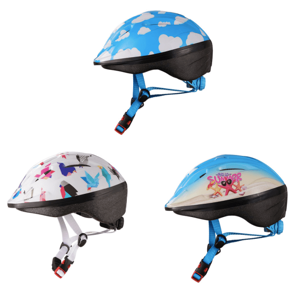 Lätt och slitstark justerbar barn för cykelskateboard och blue white cloud S（48-54cm）