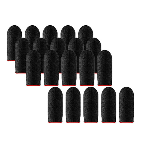 1/2/3/5 20 delar Gaming Finger Sleeves Anti Sweat Andas Red 45 x 25mm 1Set