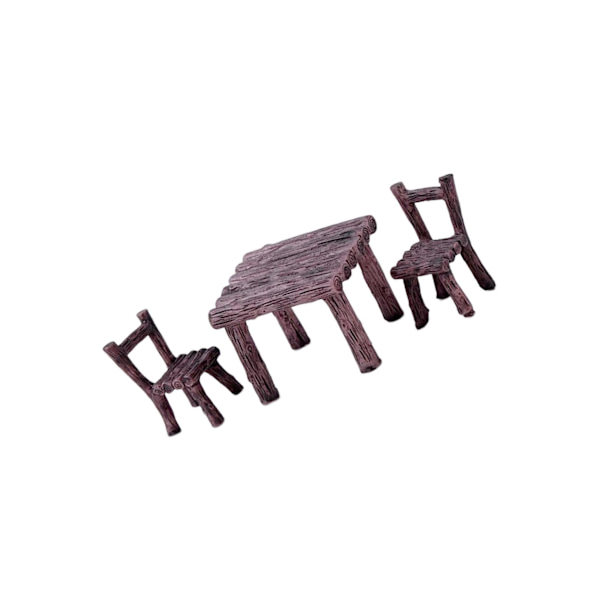 1/2/3 Bordsstolar Set Handmålad dekor för Micro Landscape Brown 1Set
