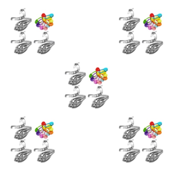 1/2/3/5 Virkad Ring Kit Peacock Justerbar stickslinga m/ 5Set