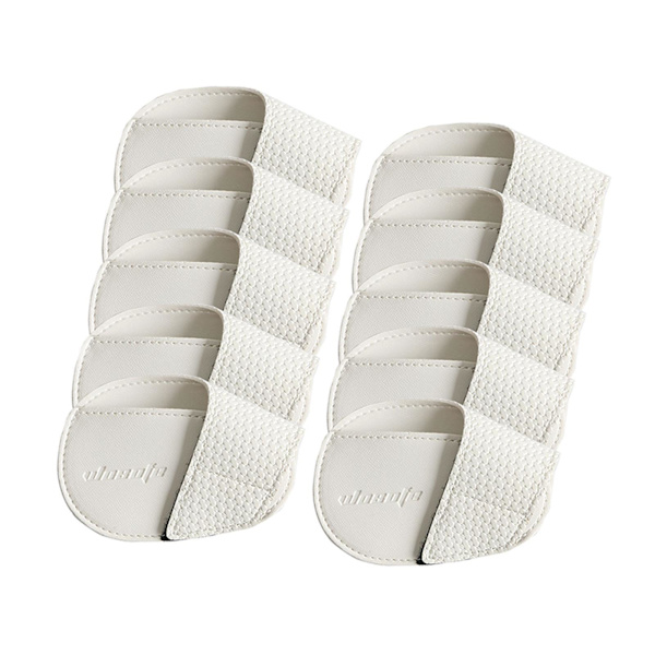 1/2/3 För Golf Head Covers PU Portabelt skydd för idrottare White Small 10 Pcs 1Set