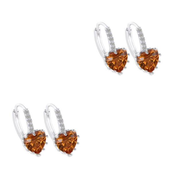 1/2/3/5 Lyx Hoop örhängen för kvinnor Hjärtformad strass style 8 2Set