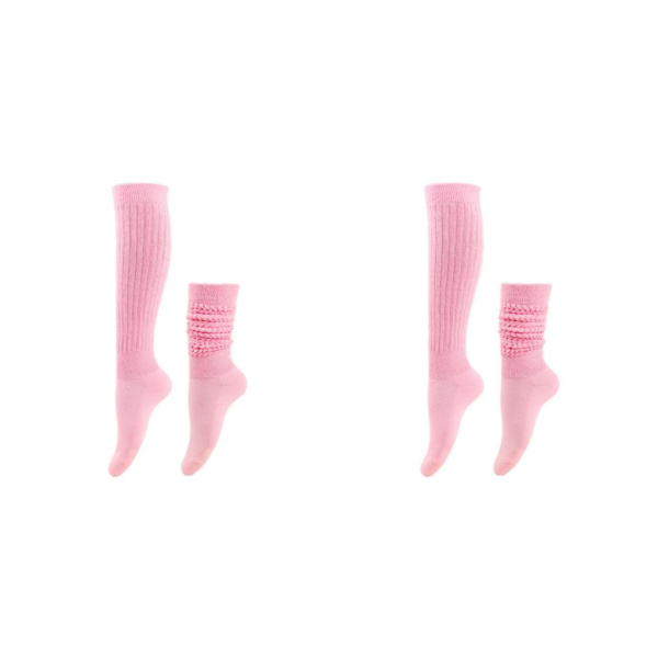 1/2/3/5 2 stycken Slitstarka Slouch strumpor Elasticitet och utsökt Light Pink 2Set