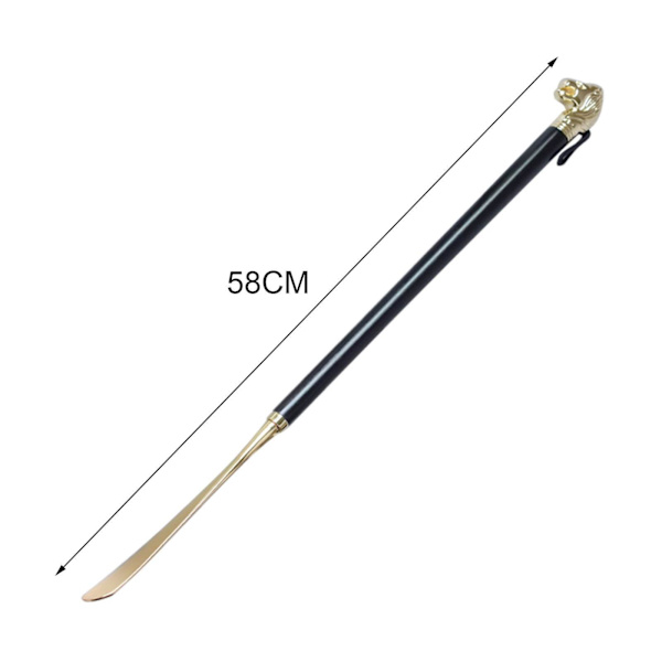 1/2/3 Wooden Shoe Horn Shoe Helper Tool Long Handle Shoehore 58cm Black Lion 1Set