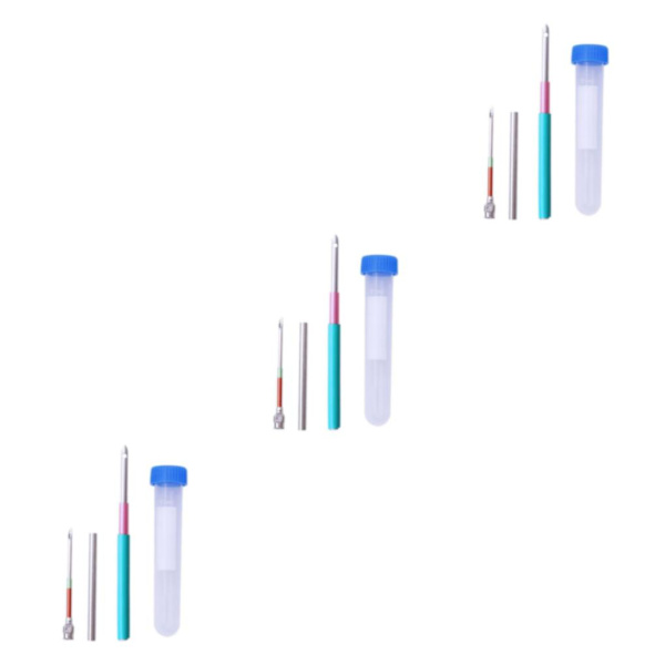 1/2/3/5 Broderi Punch Nål Penna Sysats Stickverktyg 3 Pcs Needle 1 Pc Tube 10cm 3Set