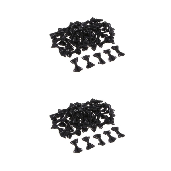 1/2/3/5 50 stycken söta satängrosettband Applikationsutsmyckningar Black 3.7×2cm 2Set
