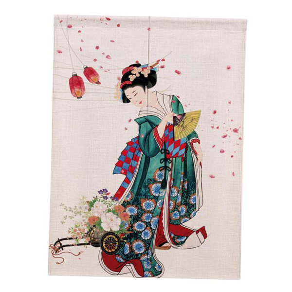 1/2/3 Japansk Noren Dörröppning Hänggardin Gobelängdekor Kimono Woman L 1Set