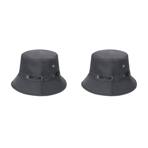 1/2/3/5 Bekväm och andningsbar fiskarehatt för sol darkgray 58cm 2PCS