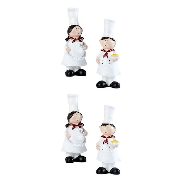 1/2 2 delar Par Kock Figurine Skulpturer Cook Staty 2Set