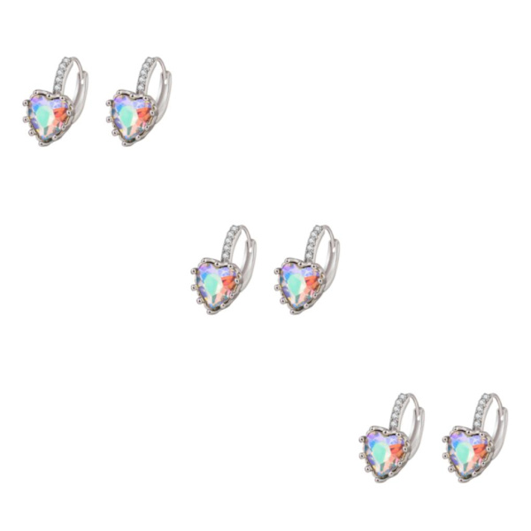 1/2/3/5 Lyx Hoop örhängen för kvinnor Hjärtformad strass style 12 3Set