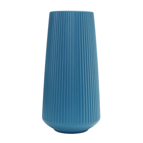 För Minimalism Blomvas Dekorativ Plast Blomkruka Blue 30x15cm
