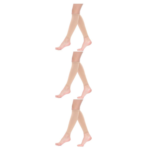 1/2/3/5 Dam S Calf Compression Strumpor Bekväma och skin color XL 3Set