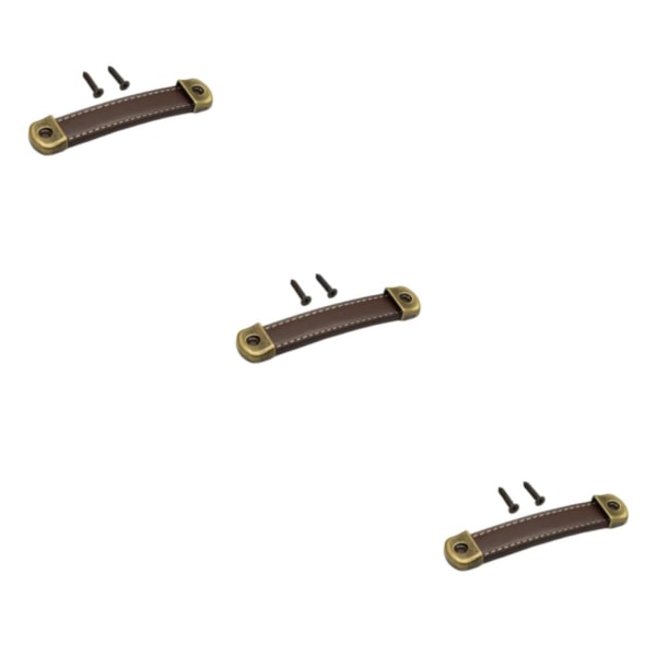 2/3/5 PU-läder Bagagehandtag Handtag Byt ut skåpdrag Brown 12.2x2.4x1.1cm 3Set