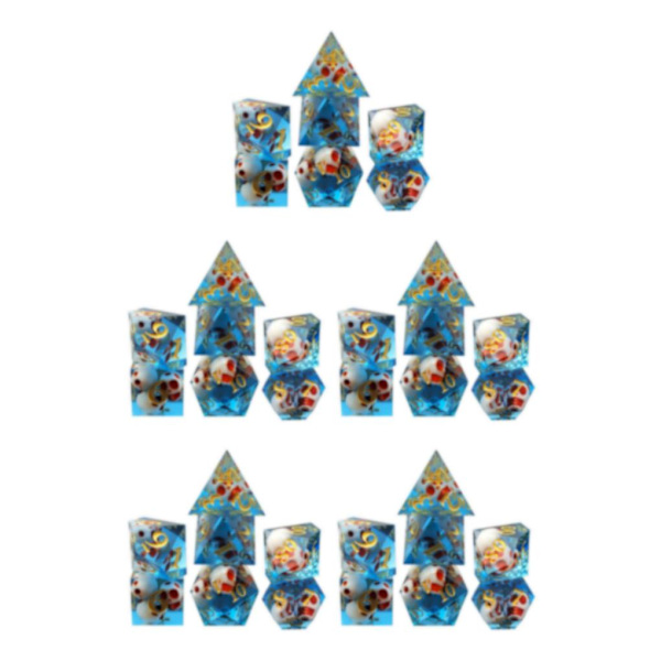 1/2/3/5 7x polyedriska tärningar D4-D20 tärning, för bordsspelsfest Blue 5Set