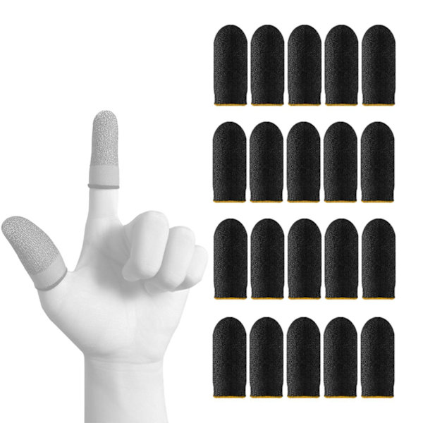 1/2/3/5 20 delar Gaming Finger Sleeves Anti Sweat Andas Yellow 45 x 25mm 1Set