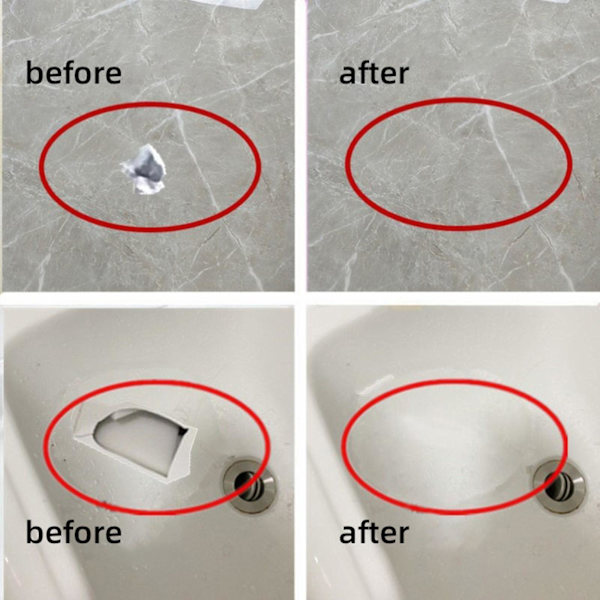 1/2/3 2x Tile Repair Agent Fix Hole Keramic Repair Pasta för Light Gray 50ml 1Set