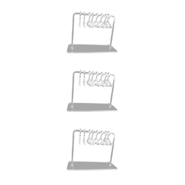 1/2/3 Söt Örhänge Display Stand Mini klädhängare Rack Dekor för Clear 15 x 6 x 11cm 3Set