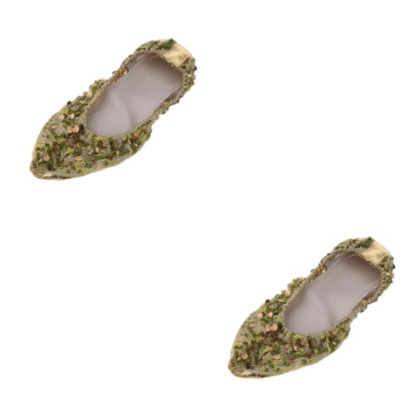 1/2/3/5 Kvinnor Tjej Magdansskor Non- För slip Soft Soles Gold L 2Set