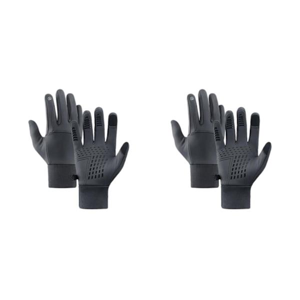 1/2/3 Men Winter Touch Screen Bekväm Full Finger för cykling Gray Medium 2Set