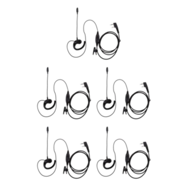 1/2/5 Ear Hook Earpiece Headset med PTT & Mic för För Kenwood 5Set