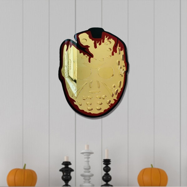 1/2 Silver Halloween Wall Sticker - Spegeleffekt fläck för gold 1 Pc