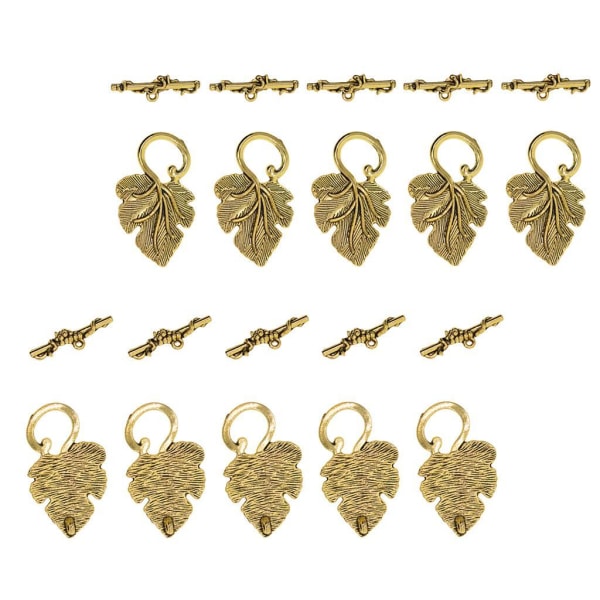 1/2/3 10 set Leaf OT Toggle Clasps Smycken Clasp Connectors Golden 1Set