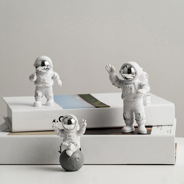 1/2/3/5 4st Astronautfigurer Set Heminredning Söt Sstronaut Silver White 1Set
