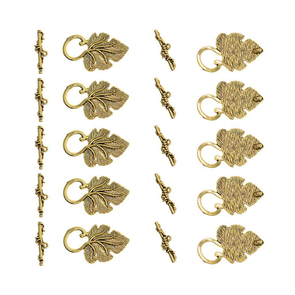 1/2/3 10 set Leaf OT Toggle Clasps Smycken Clasp Connectors Golden 1Set