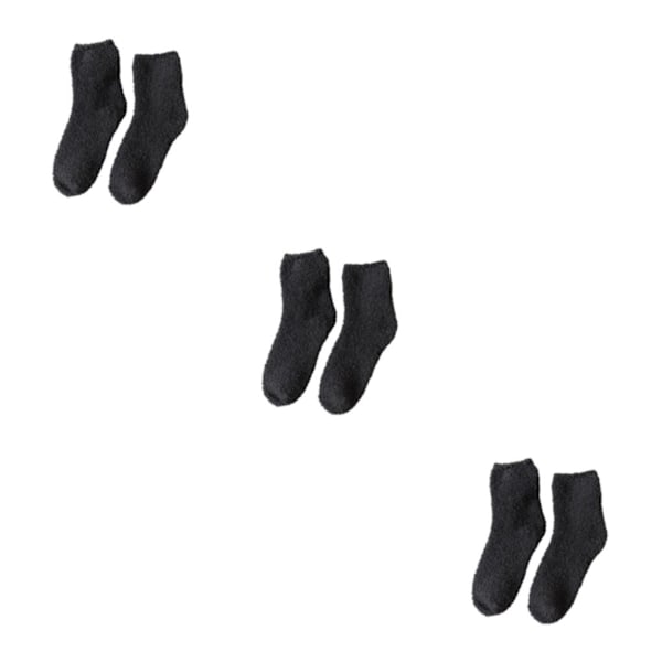 1/2/3/5 10 stycken extra tjocka och elastiska mjuka strumpor Deep Grey 3PCS