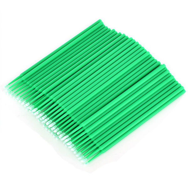 Förpackning med 100 engångsborstar för engångsbruk av plast Green
