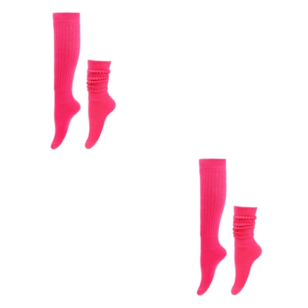 1/2/3/5 2 stycken Slitstarka Slouch strumpor Elasticitet och utsökt Rosy Red 2Set