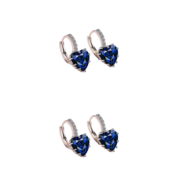 1/2/3/5 Lyx Hoop örhängen för kvinnor Hjärtformad strass style 6 2Set