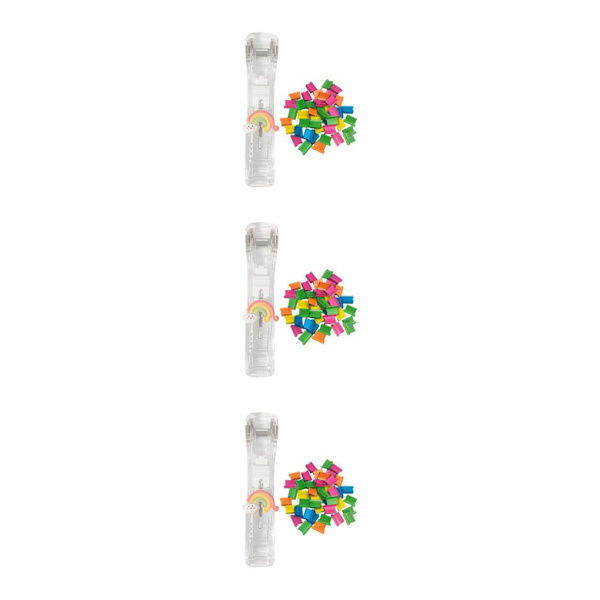 1/2/3 Minihäftapparat Klassrum Liten set Fasta brevpapper Rainbow 11.5 x 2.5cm 3Set