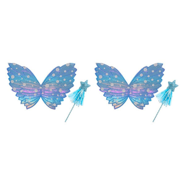 1/2/3 Fancy Dress Set Dress up Festival Girls Fairy För wings Blue 31 x 20cm 2Set