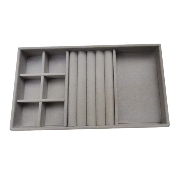 1/2/3/5 Stapelbar smyckesbricka Multipurpose Portable Velvet för Gray 3 in 1 1Set