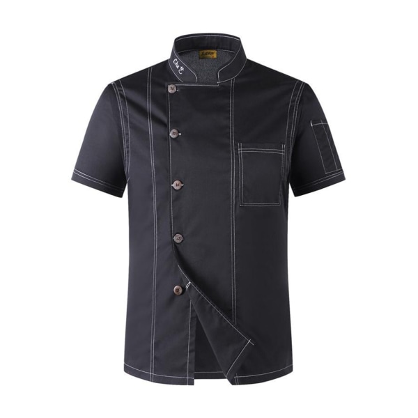 1/2/3 Svart Lätt att rengöra Chef Coat Button Chef Uniformer För black xxl 1Set