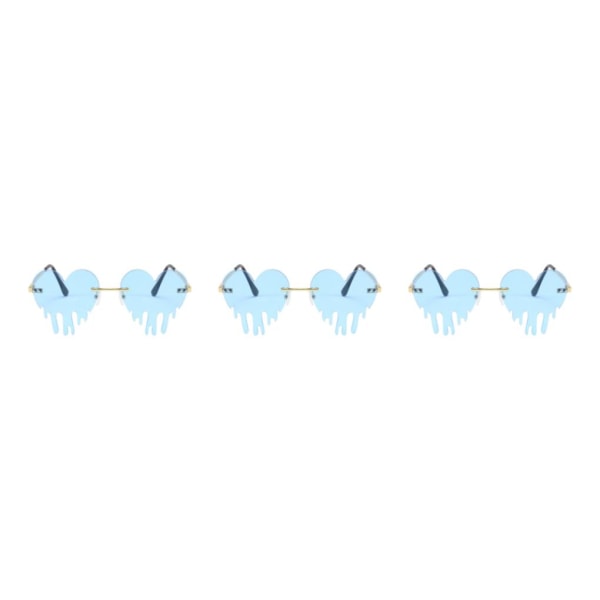 1/3/5 Fashion Dripping Heart Solglasögon Personlighet Party Eye blue 144x142x59mm 3Set