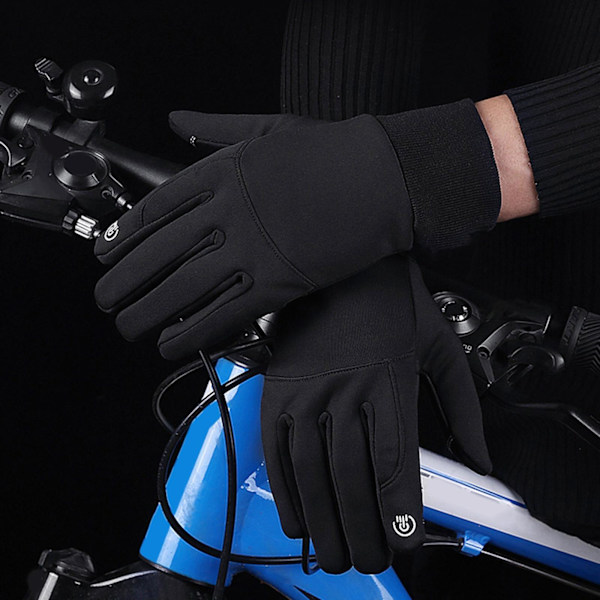 1/2/3 Men Winter Touch Screen Bekväm Full Finger för cykling Black Large 1Set