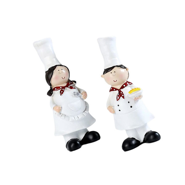 1/2 2 delar Par Kock Figurine Skulpturer Cook Staty 1Set