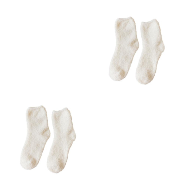 1/2/3/5 10 stycken extra tjocka och elastiska mjuka strumpor White 2PCS