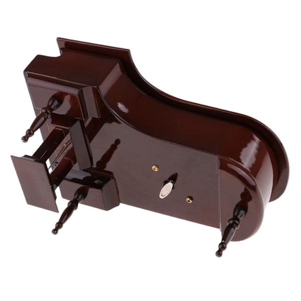 1/3 Mini Piano Modell Dekorativt trä+plast för födelsedag Brown 10 x 7 x 8 cm 1Set