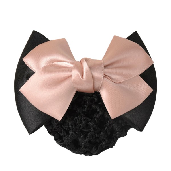 1/2/3/5 tyg lätt att bära Elastiska hårnät för moderiktiga Two Bows- light pink 1Set