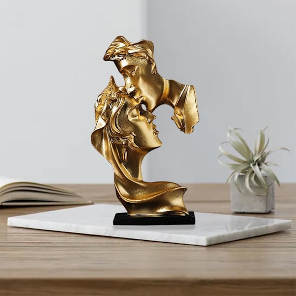 1/2 par kysser staty sovrum heminredning prydnadsfigurer Gold 7.6x3.1x13.4cm 1Set