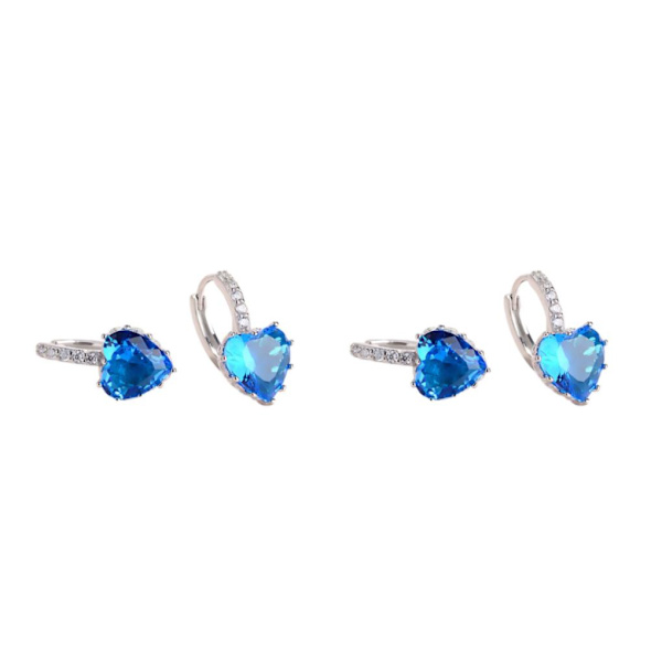 1/2/3/5 Lyx Hoop örhängen för kvinnor Hjärtformad strass style 7 2Set