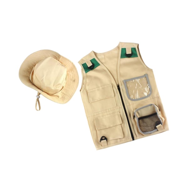 Outdoor Explorer Kit, Cargo Väst och Hat Backyard Kostym för