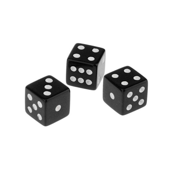 100 x ogenomskinliga 16 mm sexsidiga RPG-spel med tärningar Black