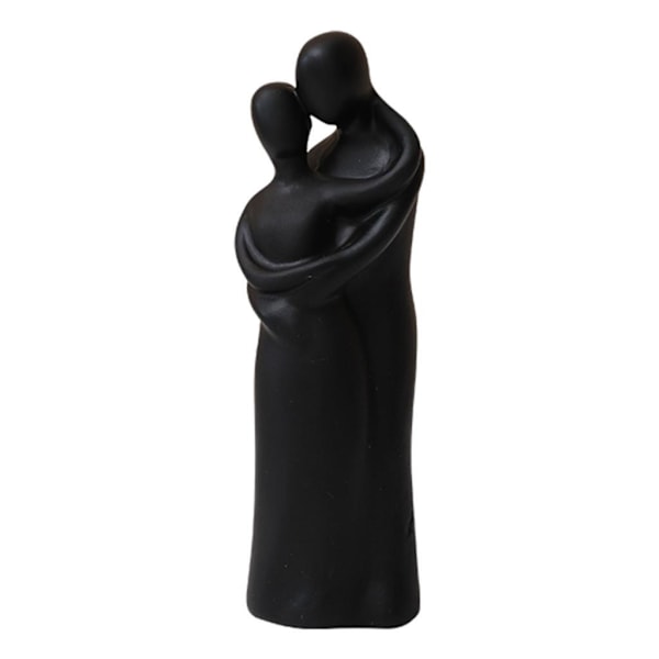 1/2 Resin Familj Par Statyett Skulptur Skrivbordsdekoration Fall in love Black Medium 2Set