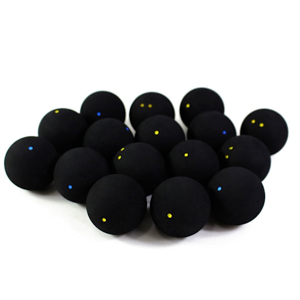 Professionella squashbollar - robust och tålig gummislang Double yellow dot