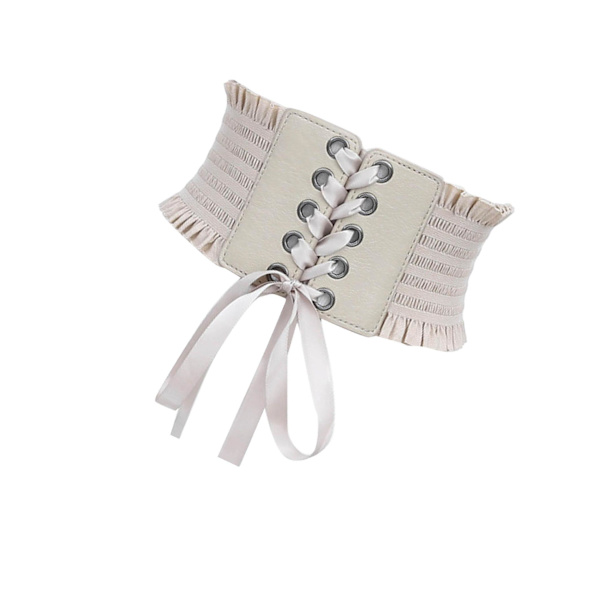 1/2/3/5 Dam Charm Midjeband Bred underbyst Cosplay Strechy rosett Beige Type A 1Set